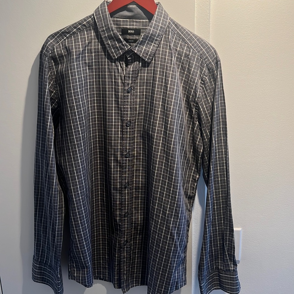 Mens Hugo Boss XL slim fit long sleeve button down